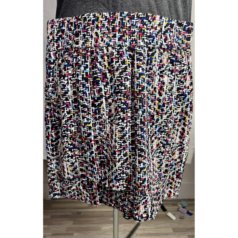 cabi abstract print skirt stretchy waist mini skirt womens small y2k artsy